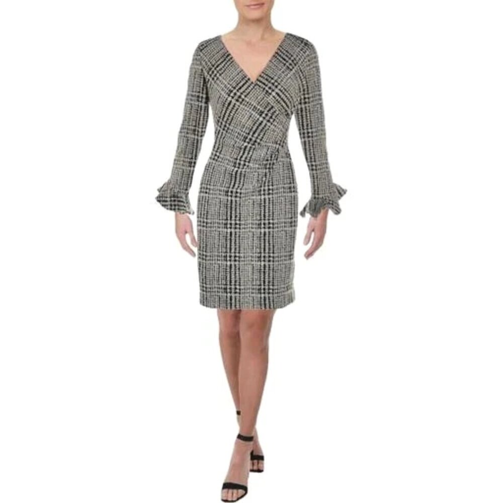 Lauren Ralph Lauren Plaid Ruched Sheath Dress – Size 12